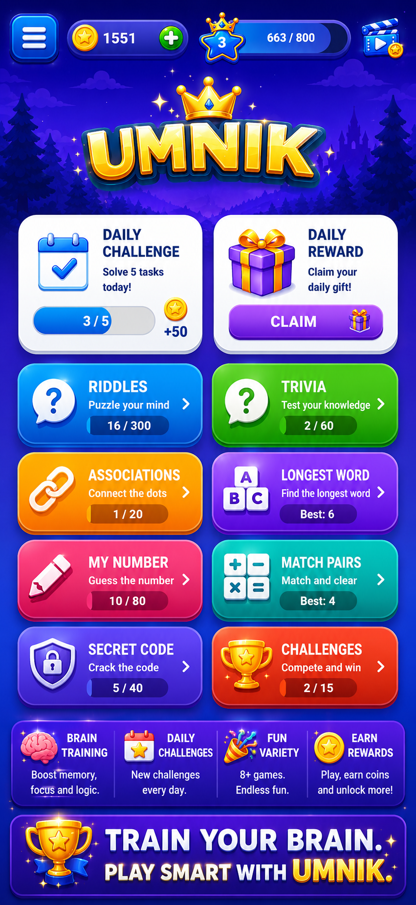 UMNIK Android game screenshot